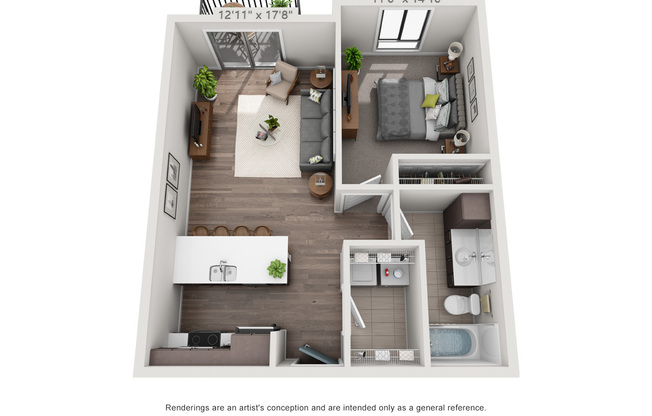 1 bed, 1 bath, 693 sqft, $1,230, Unit 110