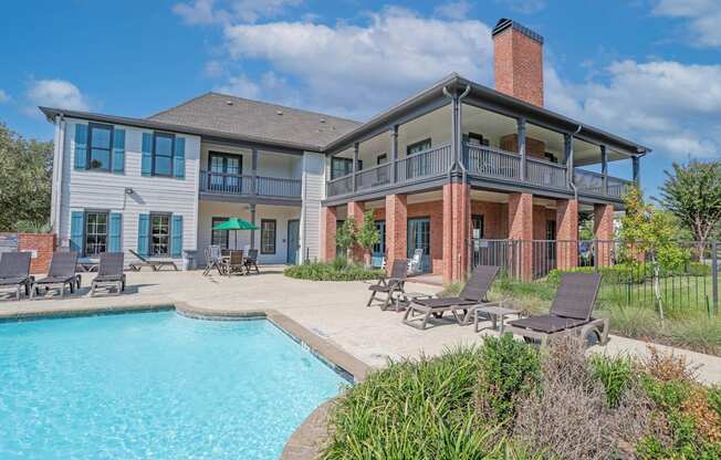 Side view of the pool that is behind the leasing office at Ultris Island Park in Shreveport, LA