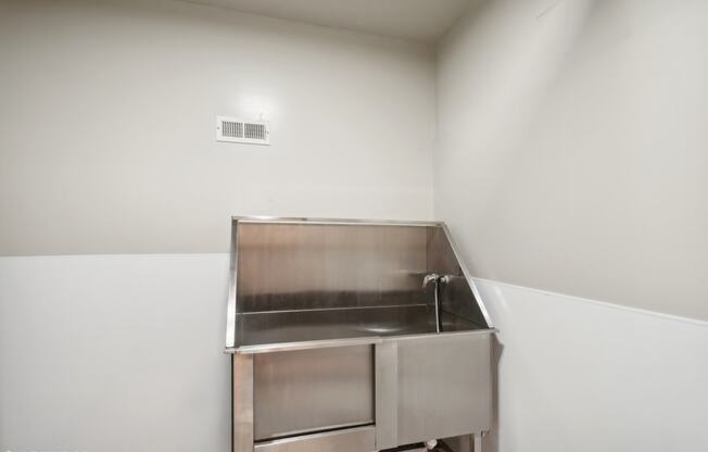 dog washing station with sink tub at CWE Apartments, St. Louis, Missouri
