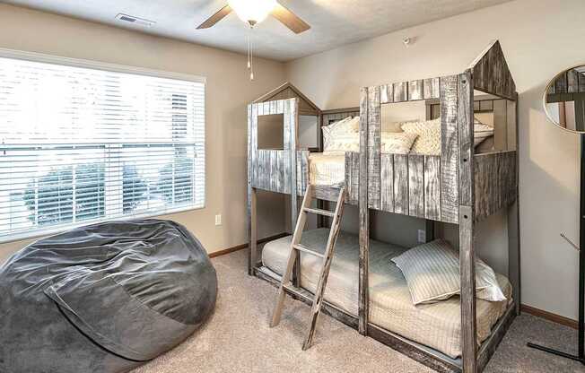 Bedroom with Natural Light Open Concept Apartments with Natural Light at Tiburon View Apartments, Omaha, NE