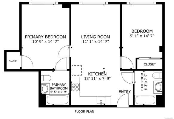 2 beds, 2 baths, 830 sqft, $3,900, Unit 9C