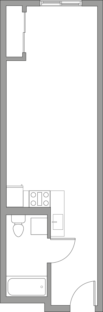 Studio, 1 bath, 430 sqft, $1,645, Unit 403