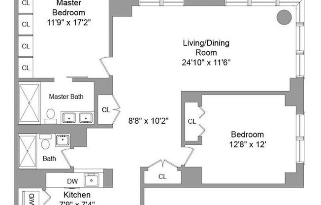 2 beds, 2 baths, 1,091 sqft, $7,000, Unit 20B