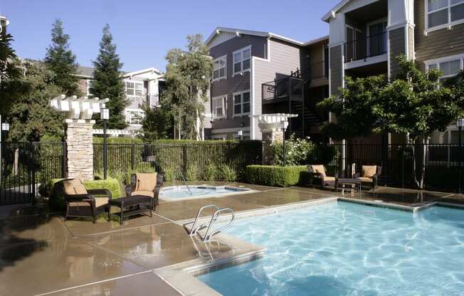 the pool at the apartments for rent