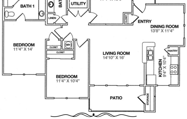 3 beds, 2 baths, 1,254 sqft, $1,799, Unit 23-23301