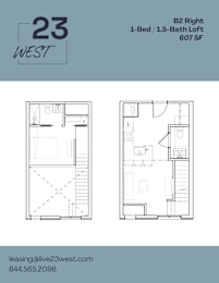 1 bed, 1 bath, 607 sqft, $2,195