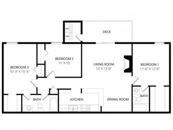 3 beds, 2 baths, 1,209 sqft, $1,750