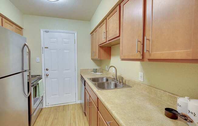 Kitchen with New Countertops and Cabinets at Montecito, North Carolina, 27609