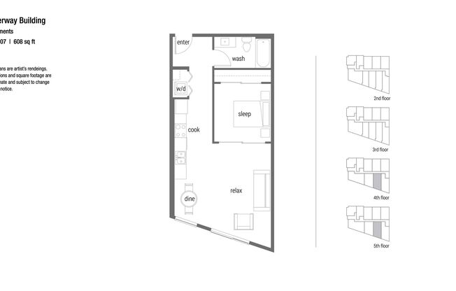 1 bed, 1 bath, 518 sqft, $2,395, Unit 407