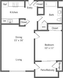 1 bed, 1 bath, 670 sqft, $3,374