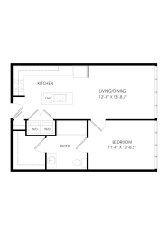 1 bed, 1 bath, 702 sqft, $1,345
