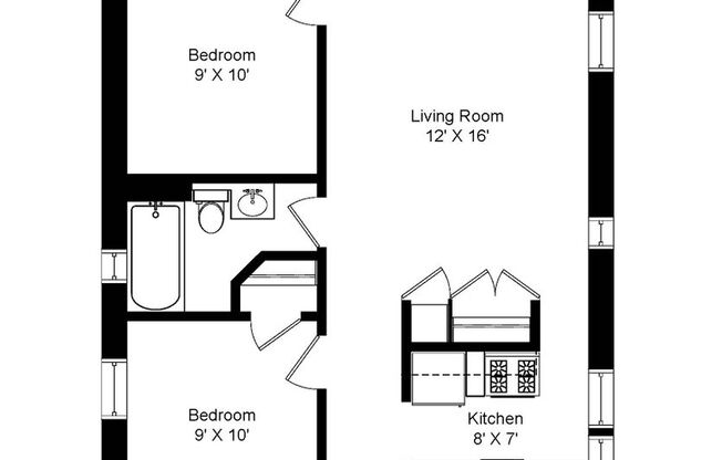 2 beds, 1 bath, 655 sqft, $2,295, Unit 3525W-1R