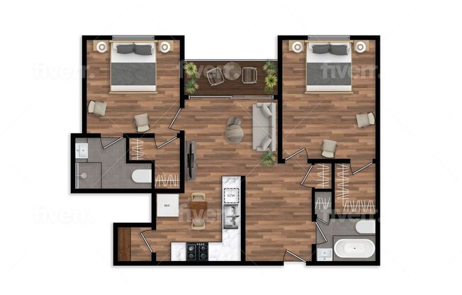 2 beds, 2 baths, $2,750, Unit 105