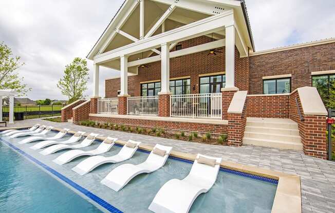 In-Water Seating at the pool at McKinney Village, Texas, 75069