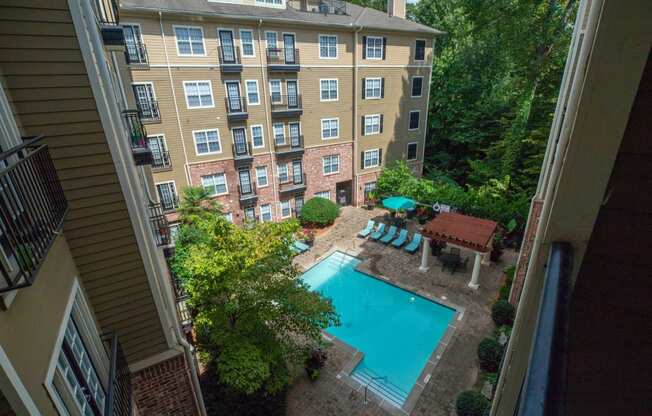 Arial  View Of Pool at The Orleans of Decatur, Decatur, GA, 30033