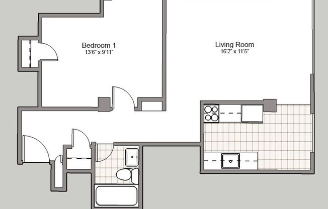 1 bed, 1 bath, 550 sqft, $1,475, Unit 503