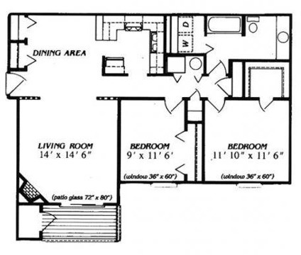 2 beds, 1 bath, 944 sqft, $1,307, Unit 1808AS