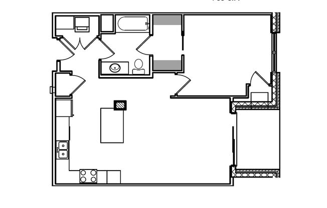 1 bed, 1 bath, 783 sqft, $1,465, Unit 109