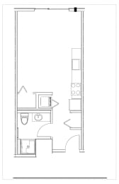 Studio, 1 bath, 425 sqft, $1,810