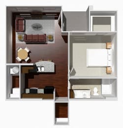 1 bed, 1 bath, 847 sqft, $1,390