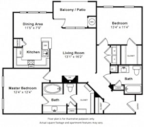 2 beds, 2 baths, 1,192 sqft, $2,650