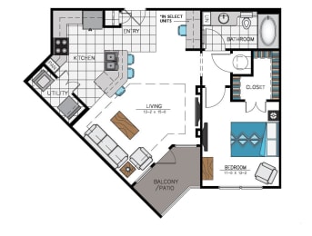 1 bed, 1 bath, 769 sqft, $1,337