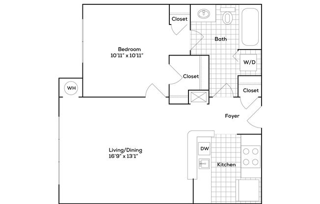 1 bed, 1 bath, 623 sqft, $1,774, Unit 101RT-203