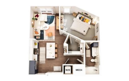 1 bed, 1 bath, 689 sqft, $1,608