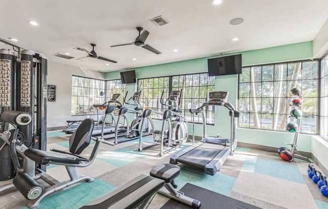 Gym with cardio machines at The Atlantic Preserve, Plantation, FL 33322