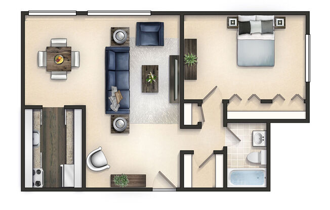1 bed, 1 bath, 737 sqft, $1,713