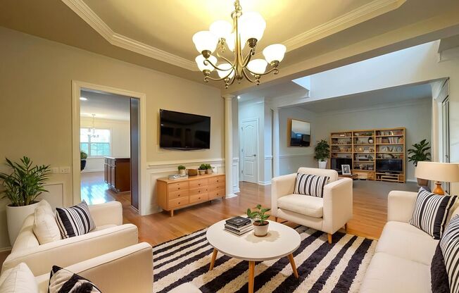 Lovely 5 Bedroom 4 Bathroom Single Family Home w/ 1st Floor Guest suite and 2-Car Garage @ Stonewater, Cary. Available Now!