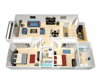 2 beds, 2 baths, 885 sqft, $2,597
