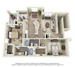 2 beds, 2 baths, 1,204 sqft, $1,575