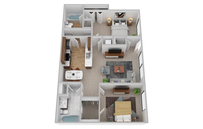 2 beds, 2 baths, 976 sqft, $1,202