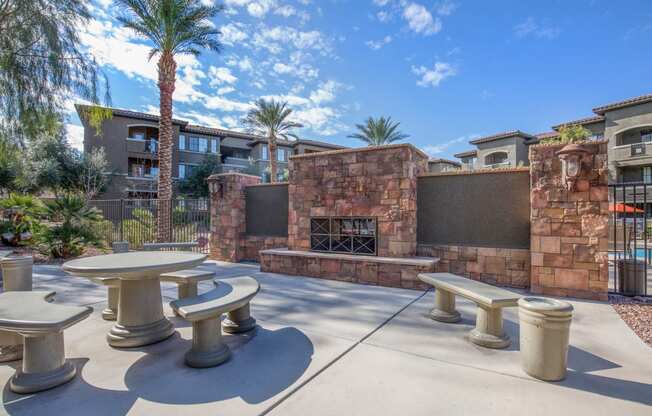 Outdoor Firepit Patio at The Passage Apartments by Picerne, Nevada, 89014