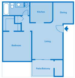 1 bed, 1 bath, 618 sqft, $956