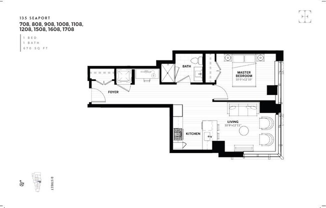 1 bed, 1 bath, 664 sqft, $4,800, Unit 908