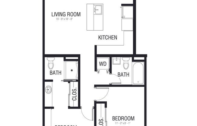 2 beds, 2 baths, 740 sqft, $3,395, Unit 5105-302