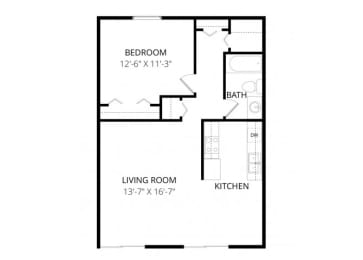1 bed, 1 bath, 700 sqft, $1,070