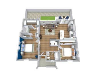 2 beds, 2 baths, 960 sqft, $2,050