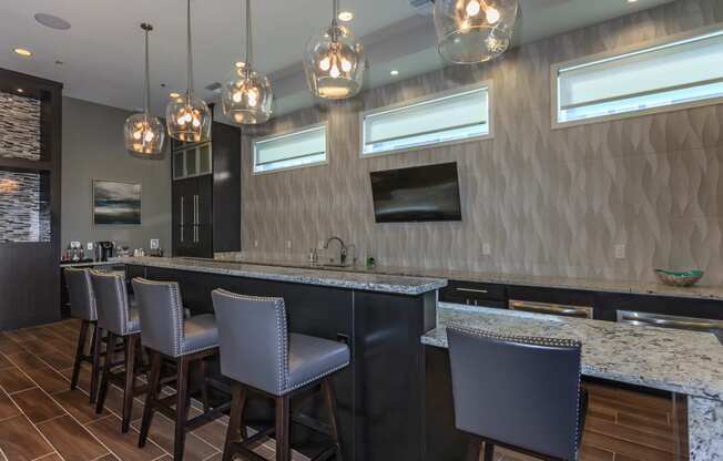 Kitchen and lights at Level 25 at Durango by Picerne, Las Vegas