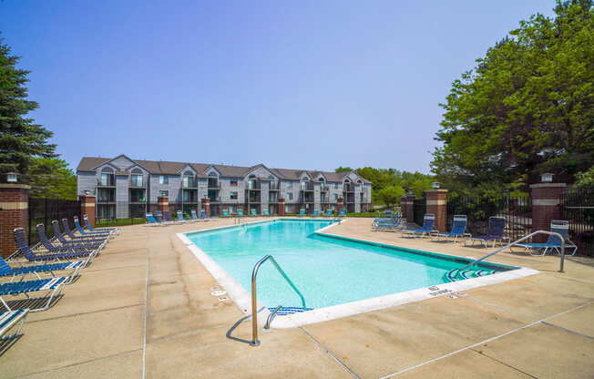 Poolside Sundeck with Wi Fi at Green Ridge Apartments, Michigan 49544