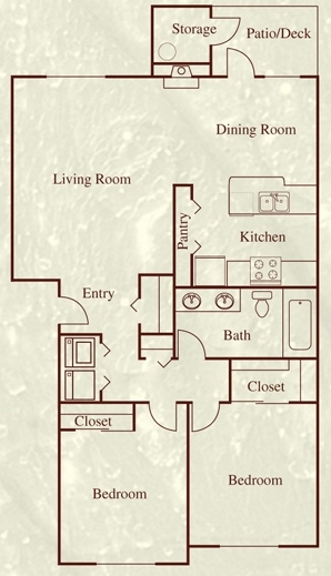 2 beds, 1 bath, 966 sqft, $1,850, Unit D102