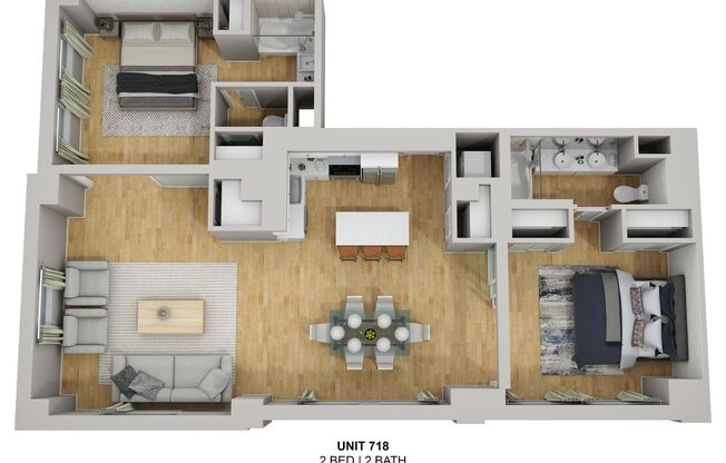 2 beds, 2 baths, 1,307 sqft, $5,300, Unit 818