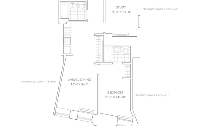 1 bed, 2 baths, 826 sqft, $5,295, Unit 924