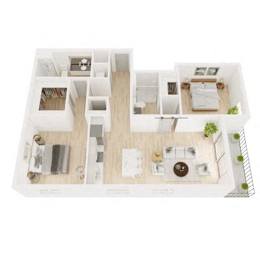 2 beds, 2 baths, 1,065 sqft, $2,986