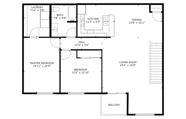 2 beds, 1 bath, $1,145, Unit 2429-07