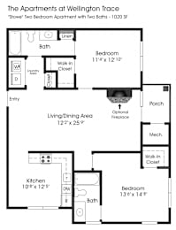 2 beds, 2 baths, 1,020 sqft, $2,081