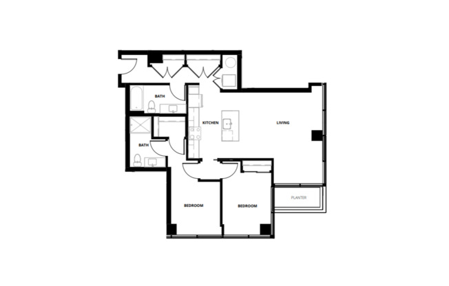 2 beds, 2 baths, 1,075 sqft, $4,395, Unit 310