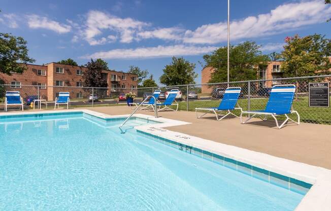 This is a photo of the pool area at Lisa Ridge Apartments in the Westwood neighborhood of Cincinnati, Ohio.